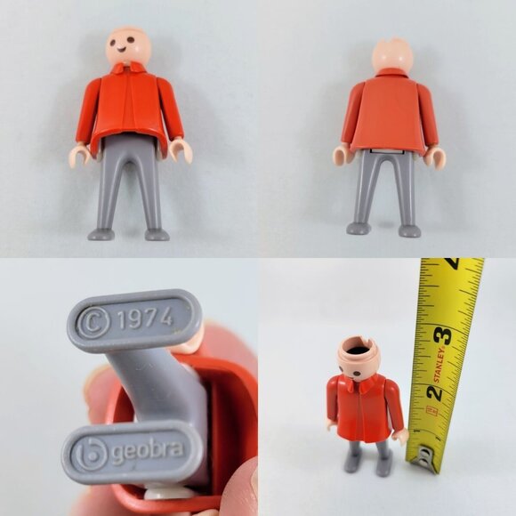 Geobra Playmobil Vintage 1974 Figures Western Sheriff Toys Lady Man Hats Figurin - Picture 9 of 12